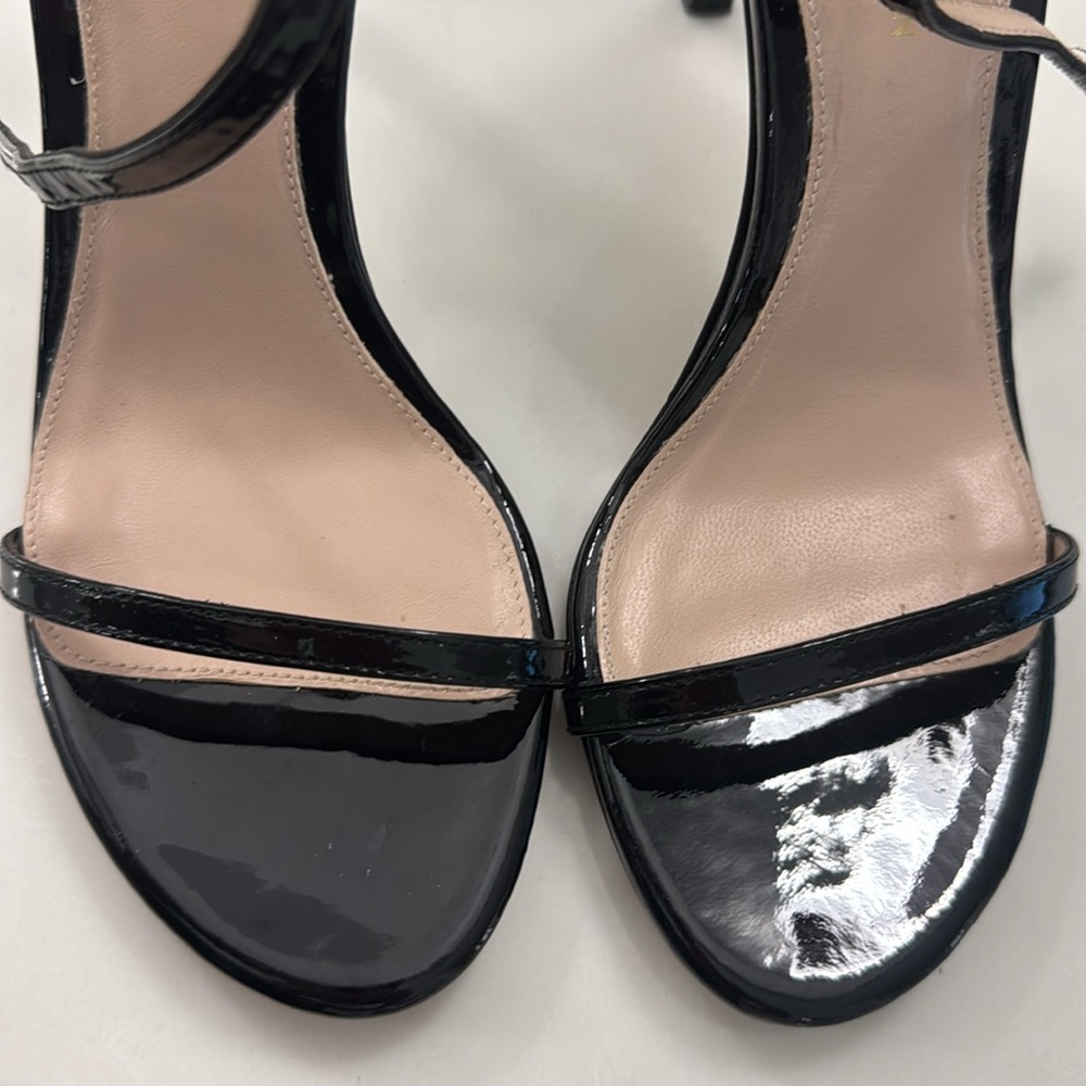 Stuart Weizmann Nudistsong RARE black patent leather heel- like new - Picture 8 of 8